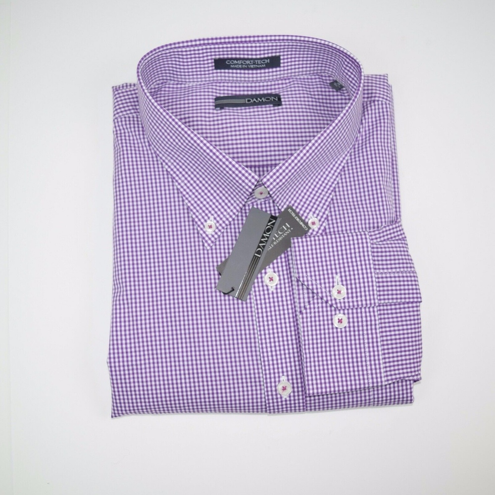Damon Big & Tall Long Sleeve Button Down Purple 22